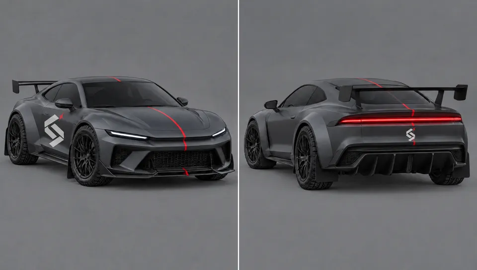 Hero car: Spark S1, front and back