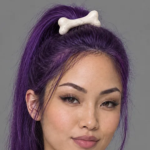 Kiko Sky, cave look with a bone in her hair