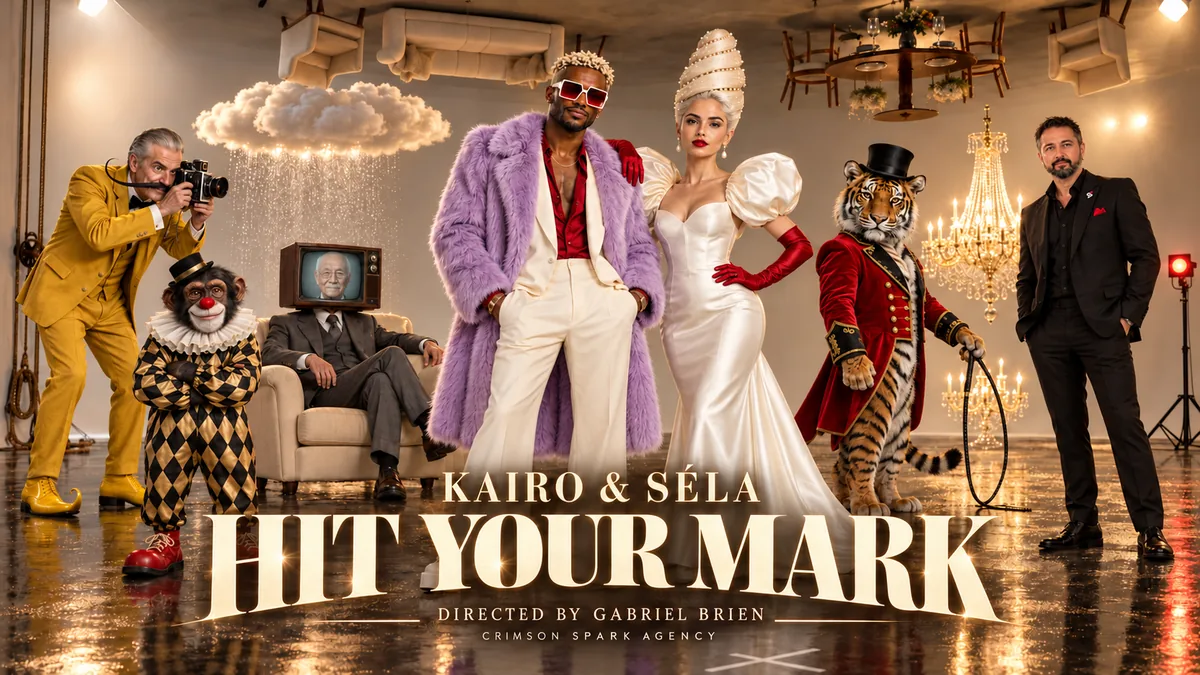 Hit Your Mark key art: Kairo, Séla and the cast