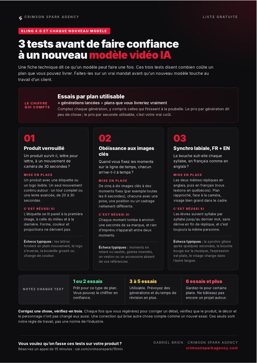 Aperçu de la liste d’une page : 3 tests avant de faire confiance à un nouveau modèle vidéo IA